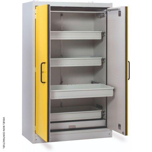 Armoire anti-feu PROline 12/20 F90, 2 portes jaunes, 4 tiroirs - CEMO - Image 2