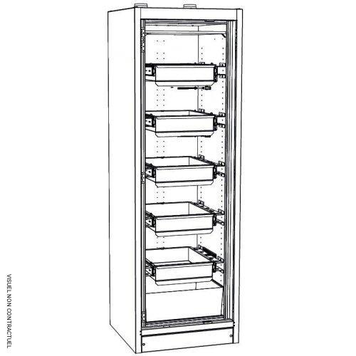 Armoire anti-feu PROline 6/20 F90, 1 porte droite jaune, 5 tiroirs - CEMO - Image 2
