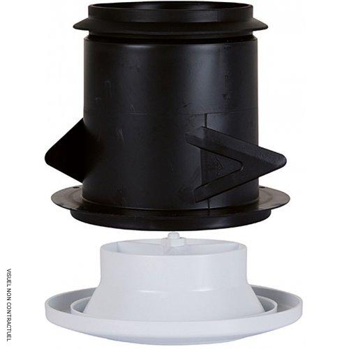 Bouche d'extraction et insufflation plastique réglable avec manchon placo 3 griffes - Ø 200 mm - AXELAIR - Image 1