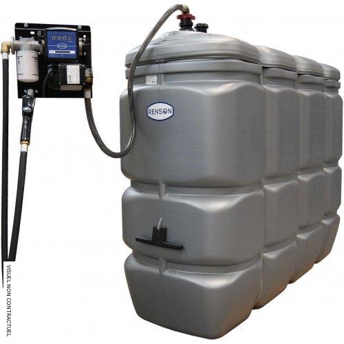 Cuve stockage fuel 2 000 litres en PEHD avec pompe 50 l/min - RENSON - Image 1