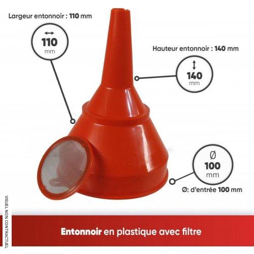 Entonnoir en plastique avec filtre amovible - Ø 100 mm - MTM - Image 2