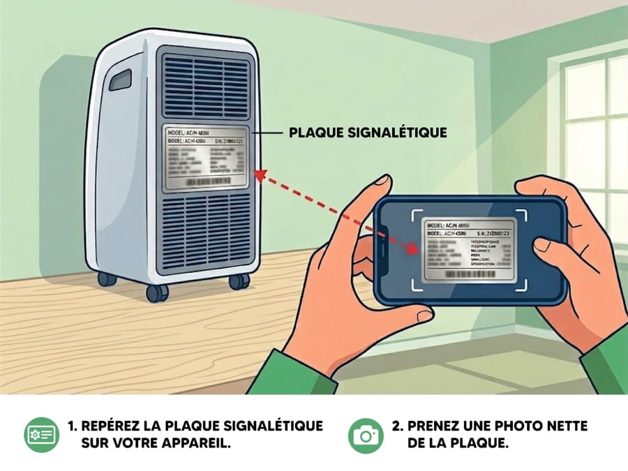 Trouver la plaque signal&eacute;tique sur un appareil.