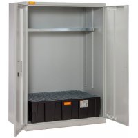 Armoire à fûts 14/20 avec bac de rétention PE 250 litres et caillebotis acier galvanisé - CEMO