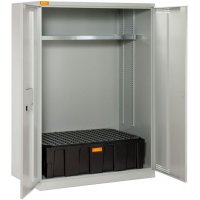Armoire à fûts 14/20 avec bac de rétention PE 250 litres et caillebotis PE - CEMO