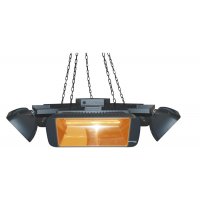 Lustre Pentagono suspendu avec 5 radiants électriques 1 500 W HELIOSA Hi Design 66 - STAR PROGETTI