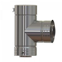 Té équerre avec tampon Ø 250 mm Double Paroi Inox 304 - pour Fioul/Gaz intérieur ou extérieur - SOVELOR-DANTHERM